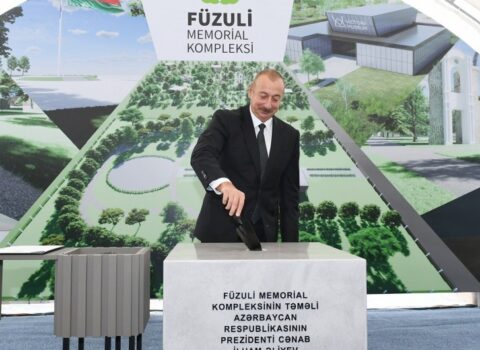 Füzuli Memorial Kompleksinin təməl daşı qoyuldu – FOTOLAR