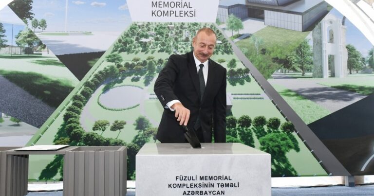 Füzuli Memorial Kompleksinin təməl daşı qoyuldu – FOTOLAR Füzuli Memorial Kompleksinin təməl daşı qoyuldu – FOTOLAR