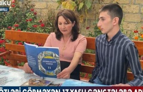 Azərbaycanda gözləri görməyən gənc tələbə adını qazandı – VİDEO