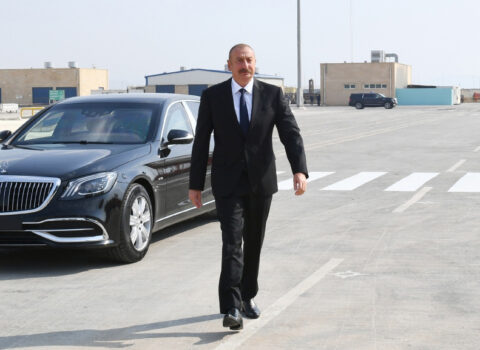 Prezident “Kəlbəcər” tankerinin istismara verilməsi mərasimində – FOTOLAR