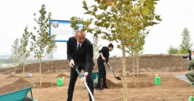 Prezident və birinci xanım Füzulidə ağac əkdilər – FOTOLAR Prezident və birinci xanım Füzulidə ağac əkdilər – FOTOLAR