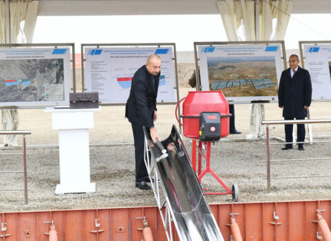 İlham Əliyev və Mehriban Əliyeva təməlqoyma mərasimində iştirak etdi