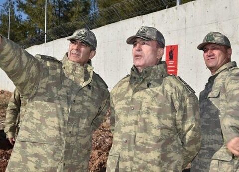 Hulusi Akar Suriya ilə sərhəddə: Yoxlamalar apardı