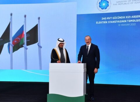 Prezident Külək Elektrik Stansiyasının təməlini qoydu – FOTOLAR + YENİLƏNİB