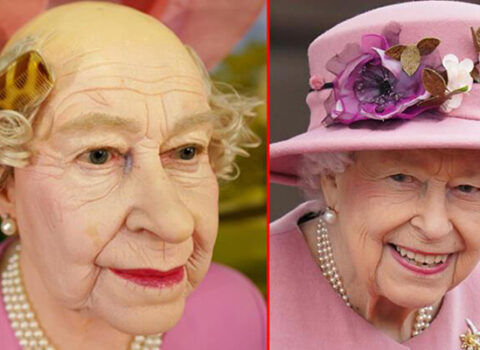 Kraliçanın yarıkeçəl heykəlini hazırladılar – FOTOLAR