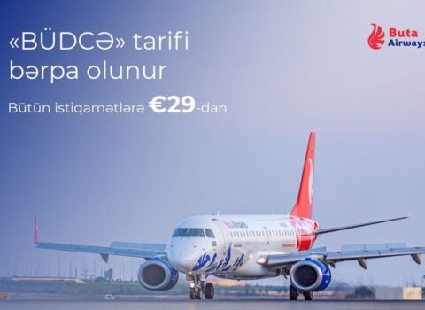 “Buta Airways” bütün reyslərdə aviabiletlərin qiymətini 29 avroya endirdi