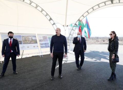 Prezidentin Ağdam səfəri: Yeni yaşayış kompleksinin təməli qoyuldu