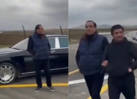 Manaf Ağayev Füzuliyə “AA” seriyalı maşınla gedib? – FOTO/VİDEO