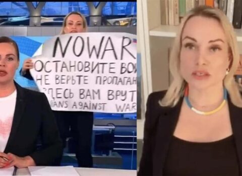 Alman qəzeti müharibəyə etiraz edən Marina Ovsyannikovanı işə götürdü
