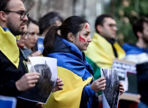 Almaniyada Ukraynaya dəstək nümayişləri keçirildi