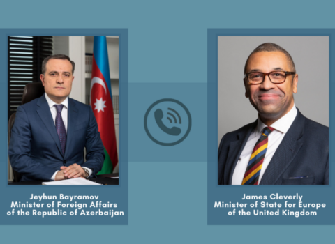 Ceyhun Bayramov britaniyalı nazirlə Ukraynadakı vəziyyəti MÜZAKİRƏ ETDİ
