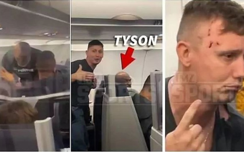 Tayson təyyarədə sərnişini döydü