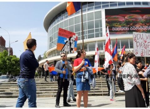 Gürcüstanda təxribatçı ermənilər polisin göstərişlərinə əməl etmirlər – FOTOLAR