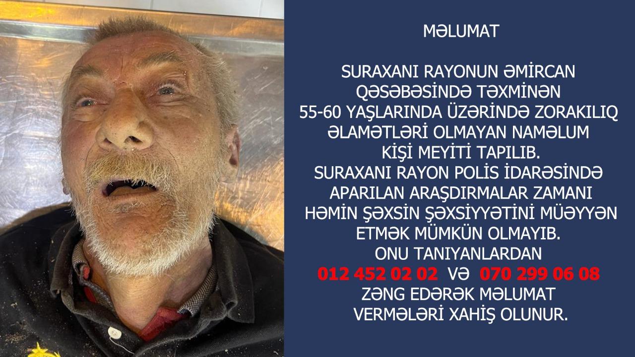Bakıda naməlum kişi meyiti tapıldı - FOTO