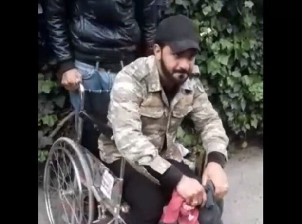 Bakıda dilənçilik edən saxta qazi saxlanıl - VİDEO