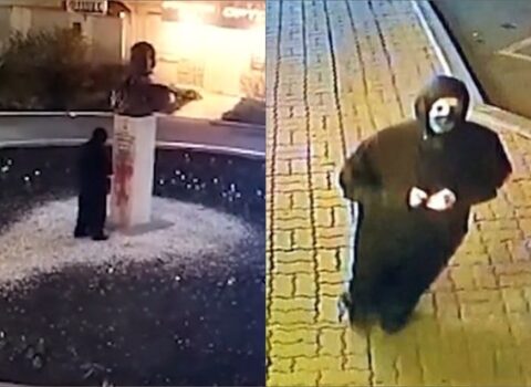 Rixard Zorgenin abidəsinin üzərinə boya tökən rusiyalı qadın həbs edildi – FOTO+VİDEO