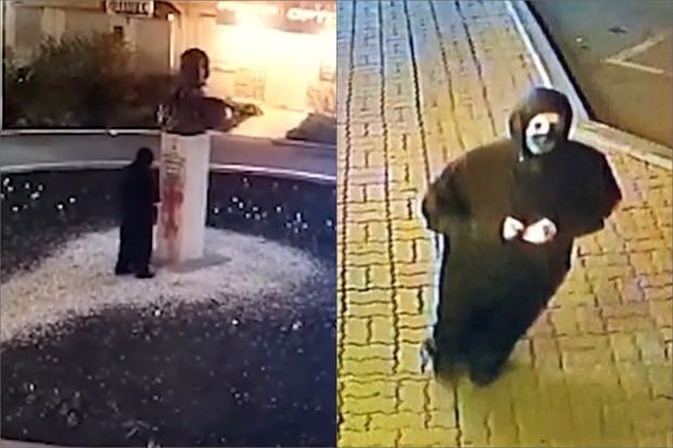Rixard Zorgenin abidəsinin üzərinə boya tökən rusiyalı qadın həbs edildi - FOTO+VİDEO