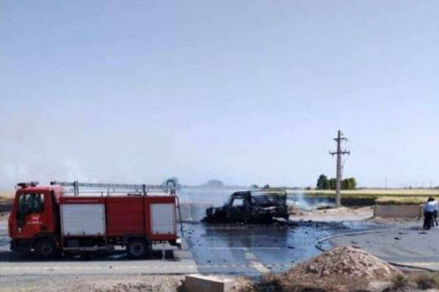 İranda hərbi sursat daşıyan avtomobil YANDI