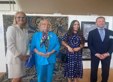 Cenevrədə Leyla Əliyevanın eyni adlı əsəri əsasında toxunan xalça təqdim olunub – FOTO