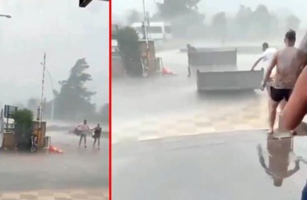 Antalyada qasırğa burulğana səbəb oldu: İki turist yaralandı – ANBAAN VİDEO Antalyada qasırğa burulğana səbəb oldu: İki turist yaralandı – ANBAAN VİDEO