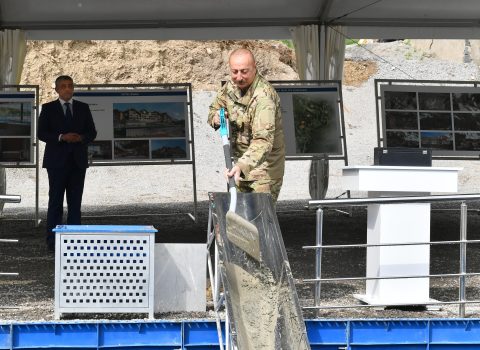 Dövlət başçısı Kəlbəcərdə İstisu sanatoriyasının təməlini qoyub – YENİLƏNİB + FOTO