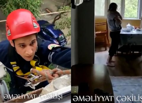 Körpə bağlı qapı arxasında çarəsiz qaldı: Xilas edilmə görüntüləri yayıldı – VİDEO
