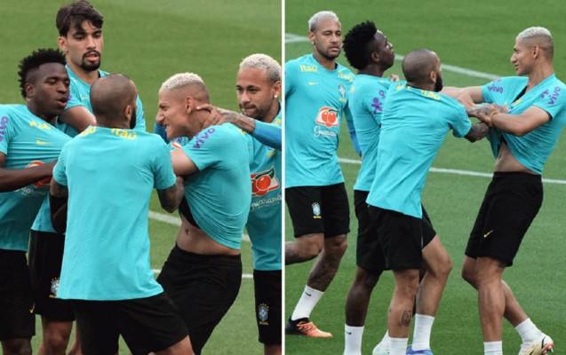 Braziliya millisinin məşqində DAVA - FOTO