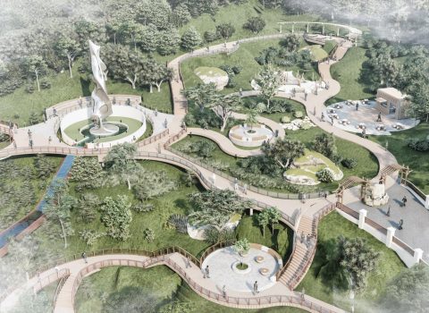 Bakıda şəlaləsi olan yeni yaşıllıq parkı açılışa hazırdır – FOTO