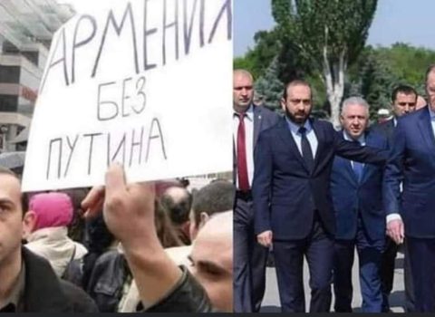 Ermənistanda Rusiya əleyhinə mitinq keçirildi – Putini və Lavrovu TƏHQİR ETDİLƏR – VİDEO