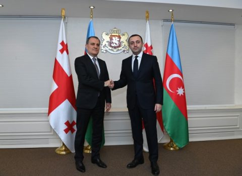 Ceyhun Bayramov İrakli Qaribaşvili ilə görüşdü