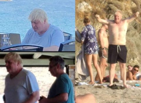 Boris Conson Yunanıstan çimərliyində istirahət edərkən görüntüləndi