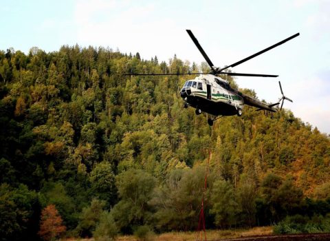 Borjomidə meşə yanğınlarının söndürülməsinə helikopterlər cəlb olundu