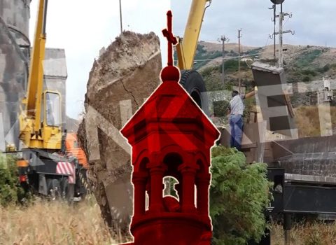 Laçında ermənilər xaçkarlarını SÖKDÜLƏR – VİDEO