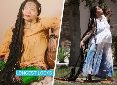Amerikalı qadın saçlarını 33 metrədək uzadıb