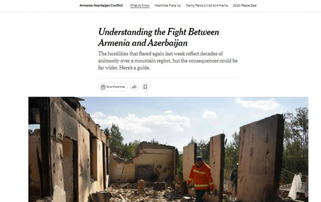 “The New York Times” Ermənistan-Azərbaycan sərhədindəki gərginlikdən yazdı “The New York Times” Ermənistan-Azərbaycan sərhədindəki gərginlikdən yazdı
