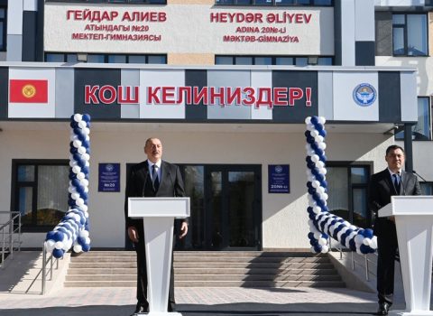 Bişkekdə Heydər Əliyev adına Məktəb-Gimnaziya təhsil-tərbiyə kompleksinin açılışı olub – YENİLƏNİB
