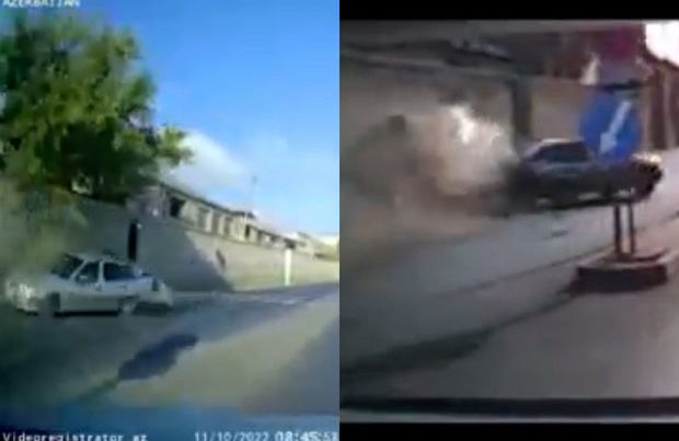 Xırdalanda bir küçədə eyni anda iki qəza – VİDEO Xırdalanda bir küçədə eyni anda iki qəza – VİDEO