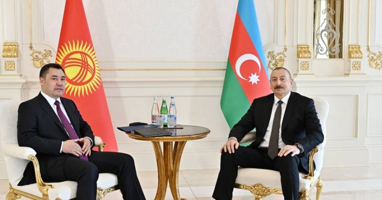 Azərbaycan və Qırğızıstan prezidentlərinin görüşü başladı Azərbaycan və Qırğızıstan prezidentlərinin görüşü başladı