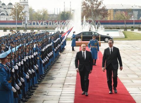 Prezidentin Belqradda rəsmi qarşılanma mərasimi oldu