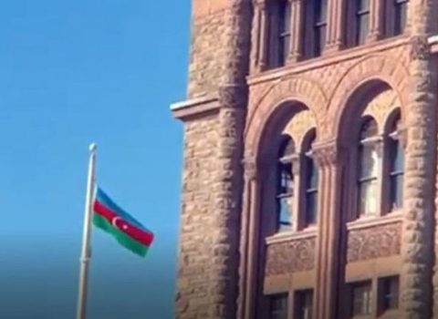 Kanada parlamentinin önündə ilk dəfə Azərbaycan bayrağı ucaldıldı – VİDEO