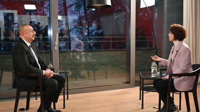 Prezident İlham Əliyev Davosda Çinin CGTN televiziya kanalına müsahibə verdi
