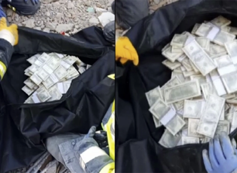 Dağıntılar altından 2 milyon dollar tapıldı – VİDEO