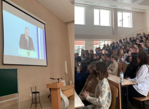 Rusiya universitetində mühazirə əvəzinə Putinin çıxışını dinlədilər – VİDEO