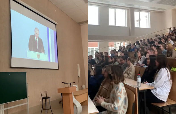 Rusiya universitetində mühazirə əvəzinə Putinin çıxışını dinlədilər – VİDEO Rusiya universitetində mühazirə əvəzinə Putinin çıxışını dinlədilər – VİDEO