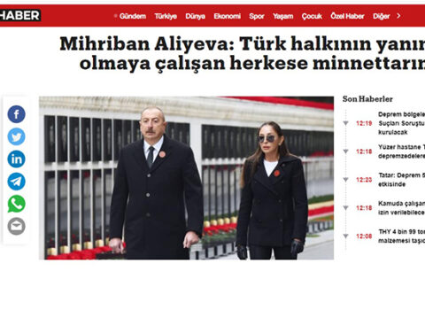 Mehriban Əliyevanın paylaşımı Türkiyə mediasının gündəmində – FOTO