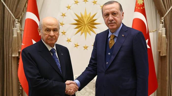 Ərdoğanla Bağçalı arasında təkbətək görüş başladı Ərdoğanla Bağçalı arasında təkbətək görüş başladı