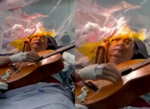 Beyin əməliyyatı keçirərkən 4 saat gitara çaldı – VİDEO
