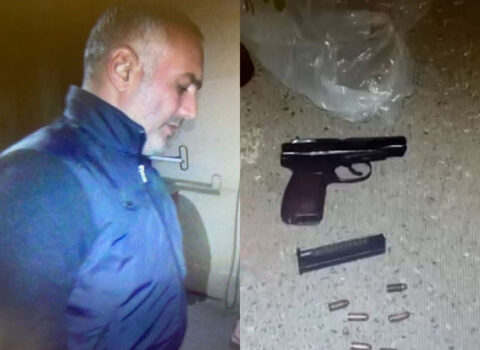 Avtomobilində “Makarov” gəzdirən şəxs saxlanıldı – VİDEO