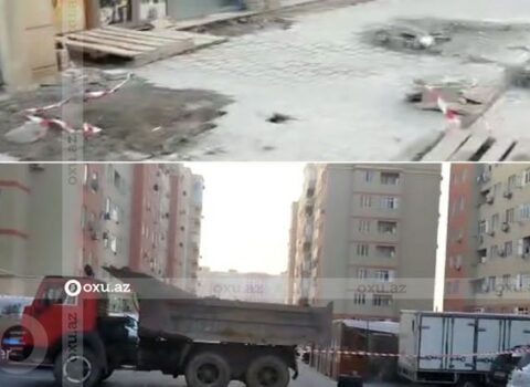 “Kristal Abşeron”un tikdiyi “Qobu Park-2”nin sakinləri təhlükə ilə üz-üzədirlər: Bina əyilib – VİDEO