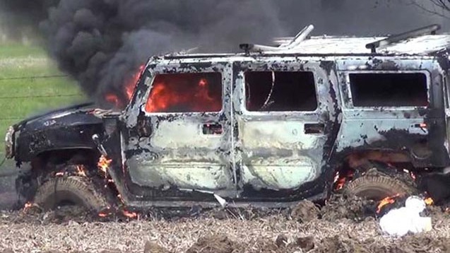 Şamaxıda “Hummer” yandı Şamaxıda “Hummer” yandı